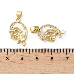 Brass Micro Pave Cubic Zirconia Pendants&nbsp;KK-D057-18G