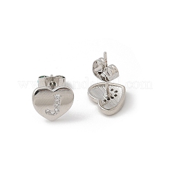 Rack Plating Brass Micro Pave Clear Cubic Zirconia Stud Earrings&nbsp;EJEW-K299-01P-J