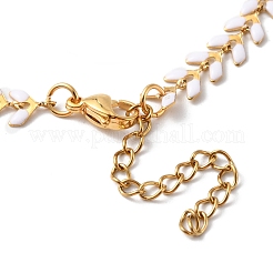 Enamel Ear of Wheat Link Chains Bracelet&nbsp;BJEW-P271-02G-04