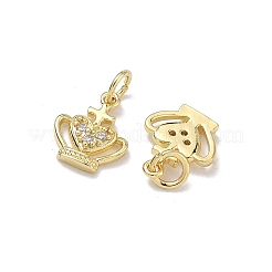 Brass Micro Pave Clear Cubic Zirconia Pendants&nbsp;KK-K420-09G