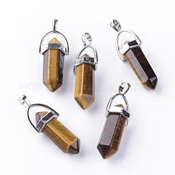 Natural Tiger Eye Double Terminated Pointed Pendants&nbsp;G-S240-11