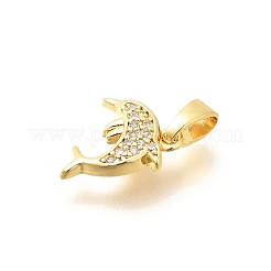 Brass Micro Pave Clear Cubic Zirconia Charms&nbsp;KK-Q040-03D-G