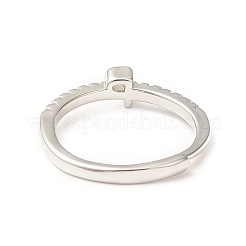Clear Cubic Zirconia Initial Letter Adjustable Ring&nbsp;RJEW-C052-01P-P