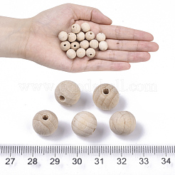 Undyed Natural Beech Wood Beads&nbsp;X-WOOD-T020-01A
