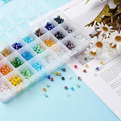 24 Colors Electroplate Glass Beads&nbsp;EGLA-JP0002-04B-6mm
