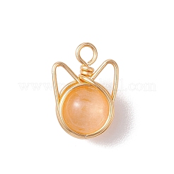 Natural Selenite Dyed Round Bead Pendants&nbsp;PALLOY-TA00152