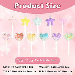 11Pcs Resin Pendants&nbsp;RESI-YW0005-45