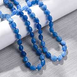Natural Dyed Malaysia Jade Tumble Stone Nuggets Beaded Long Necklaces for Women&nbsp;NJEW-F340-A06