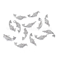 Brass Micro Clear Cubic Zirconia Pendants&nbsp;ZIRC-F120-044P