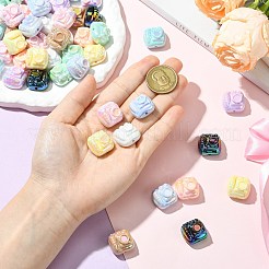 50Pcs 10 Colors UV Plating Opaque Acrylic Beads&nbsp;PACR-CJ0001-47