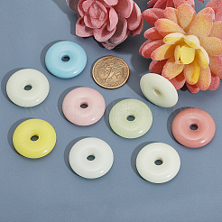 16Pcs 8 Colors Synthetic Luminous Stone Pendants&nbsp;G-CA0001-75