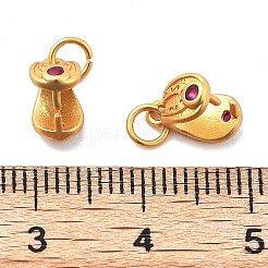 Brass Micro Pave Cubic Zirconia Pinch Bails&nbsp;KK-L222-004MG