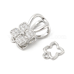 Brass Micro Pave Clear Cubic Zirconia Interlocking Clasps&nbsp;KK-U059-16P