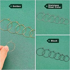 90Pcs 9 Style 304 Stainless Steel & 316L Surgical Stainless Steel Earring Findings&nbsp;STAS-UN0032-03