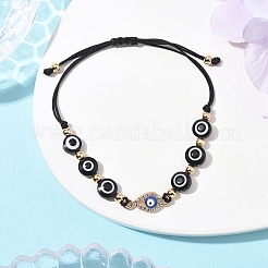 Resin Evil Eye Braided Bead Bracelets for Women&nbsp;BJEW-FS00018-07