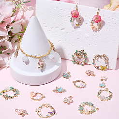30Pcs 15 Styles Rack Plating Alloy Enamel Pendants&nbsp;FIND-SC0021-88