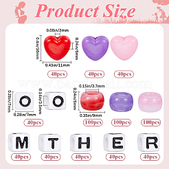 Mother's Day Theme Opaque Acrylic Beads Kits&nbsp;MACR-SP0001-40