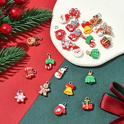 24Pcs 12 Styles Christmas Theme Opaque Resin Pendants&nbsp;RESI-FS0001-86B