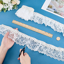 Polyester Lace Ribbon&nbsp;OCOR-WH0111-178B