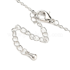Pea Shaped Plastic Imitation Pearl Pendant Necklace with Brass Cable Chains&nbsp;LS-NJEW-F316-01P