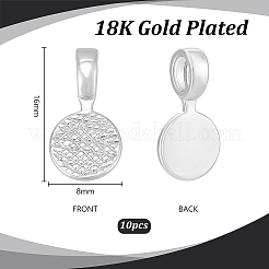 10Pcs Brass Glue-on Flat Pad Bails&nbsp;KK-PH0014-75S