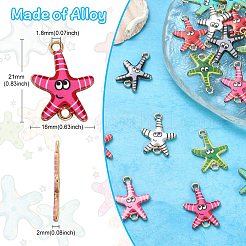35Pcs 7 Colors Ocean Theme Alloy Enamel Connector Charms&nbsp;ENAM-CJ0003-72