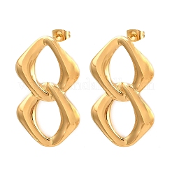 304 Stainless Steel Rectangle Stud Earrings&nbsp;EJEW-I320-14G
