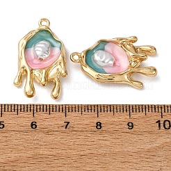 Light Gold Tone Alloy Enamel Pendants&nbsp;ENAM-B028-27KCG-01