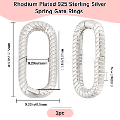 1Pc 925 Sterling Silver Spring Gate Rings&nbsp;STER-BBC0008-04