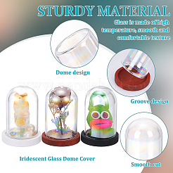 6 Sets 3 Colors Iridescent Glass Dome Cover&nbsp;DJEW-NB0001-37