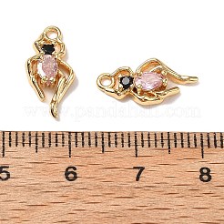 Brass Micro Pave Cubic Zirconia Pendants&nbsp;KK-A259-34G