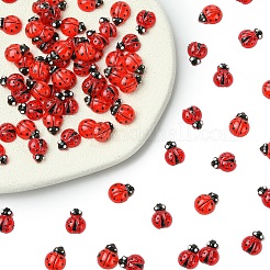 100Pcs 2 Styles Ladybug Resin Cabochons&nbsp;MRMJ-YW0001-079