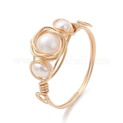 Natural Pearl Finger Rings&nbsp;RJEW-JR00990