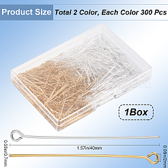 600Pcs 2 Colors Brass Eye Pin&nbsp;KK-SP0001-68C