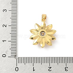 Rotatable Brass Micro Pave Clear Cubic Zirconia Pendants&nbsp;KK-F905-23G-02