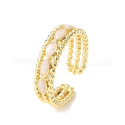 Brass Enamel Cuff Open Rings for Women&nbsp;RJEW-K264-07G