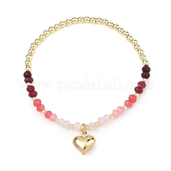 Heart Brass Charm Bracelets&nbsp;BJEW-JB13635