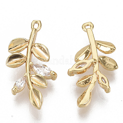 Brass Cubic Zirconia Pendants&nbsp;KK-T055-013G-NF