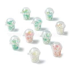 10Pcs Milk Tea Cup Theme Opaque Acrylic Pendants&nbsp;OACR-CJ0002-31