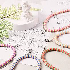 Handmade Polymer Clay Beaded Necklaces and Bear Alloy Pendant Necklace for Kid&nbsp;NJEW-JN03642