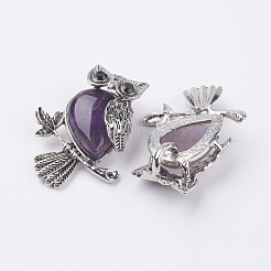 Natural Amethyst Pendants&nbsp;G-E442-01Q