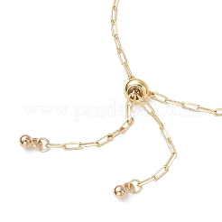 Adjustable Brass Paperclip Chain Slider Bracelet Making&nbsp;X-BJEW-JB01381