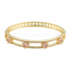 Cubic Zirconia Star Hinged Bangle&nbsp;BJEW-N012-050