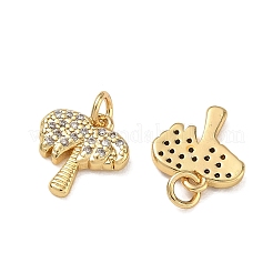 Brass Micro Pave Clear Cubic Zirconia Charms&nbsp;CU-CBAF0F8-15G