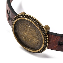 Hollow Cross PU Leather Bracelet Making&nbsp;MAK-I020-01A