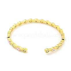 Brass Pave Clear Cubic Zirconia Open Cuff Bangles&nbsp;BJEW-Z062-04B
