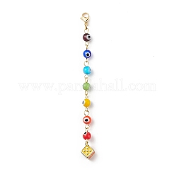 7 Chakra Handmade Lampwork Evil Eye Beaded Pendant Decorations&nbsp;HJEW-JM00796