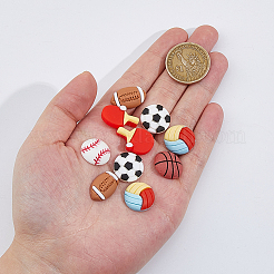 72pcs 6 Styles Sport Opaque Resin Cabochons&nbsp;CRES-HS0001-01