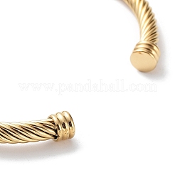 304 Stainless Steel Cable Wire Twisted Cuff Bangles&nbsp;BJEW-P304-01C-G