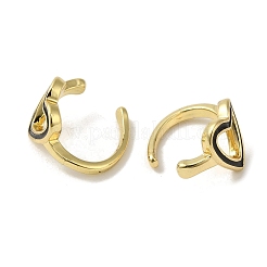 Rack Plating Brass Enamel Heart Cuff Earrings for Women&nbsp;EJEW-C097-15G